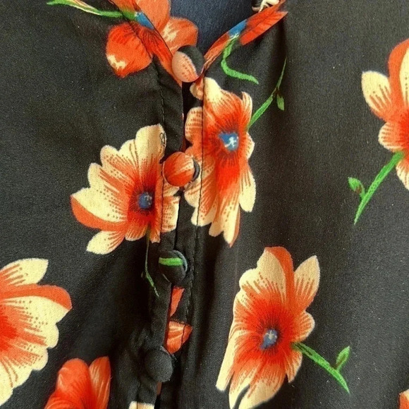 Influences Blue and Red Floral Dress Size 10 - Picture 2 of 14